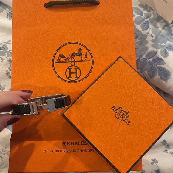 Black Hermes bracelet authentic with bag - Picture 2 of 8